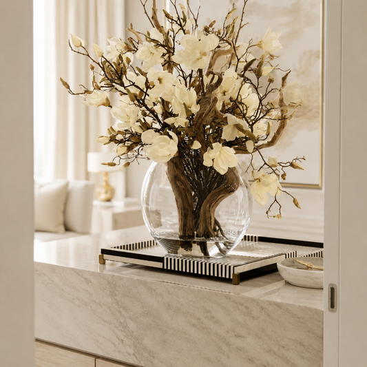 Magnolias dans un vase Luna pour décoration intérieure | Solérive