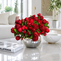 Roses anglaises rouges dans un bol en verre mercurisé pour décoration intérieure | Solérive
